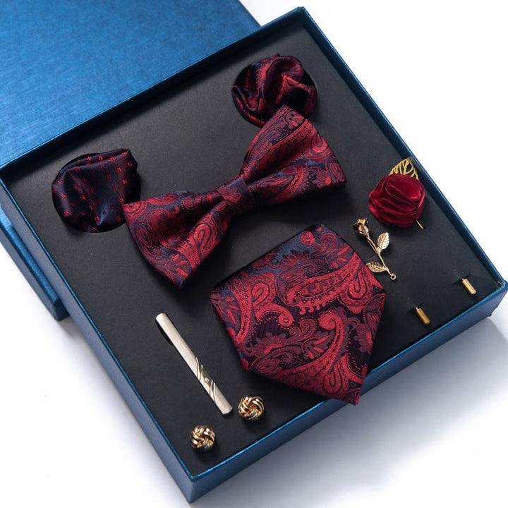 Set di 8 pezzi con papillon, fazzoletto da taschino e spilla - Stile n. 6 - image 10