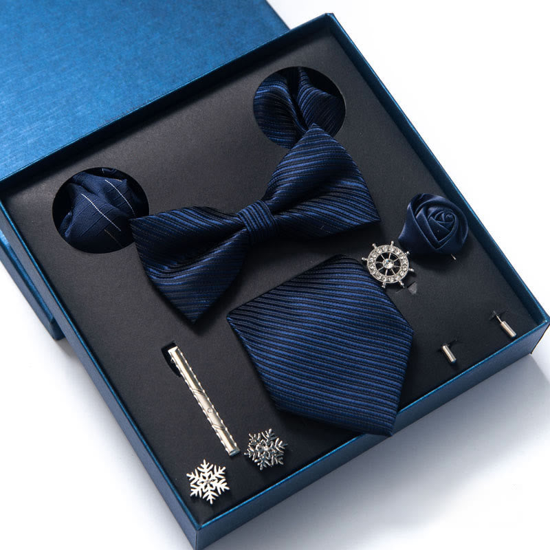 Set di 8 pezzi con papillon, fazzoletto da taschino e spilla - Stile n. 3 - image 4