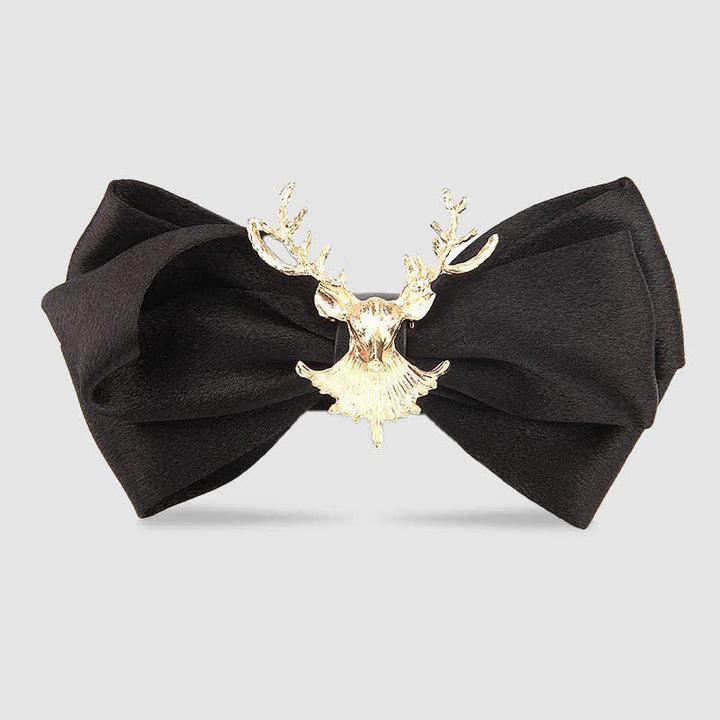 Papillon festivo con decorazione in metallo a forma di testa di cervo - Nero n. 1 - image 1