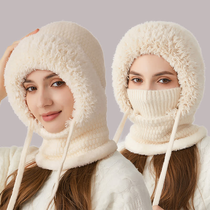 Berretto in maglia di peluche 3 in 1 con sciarpa e maschera - image 12
