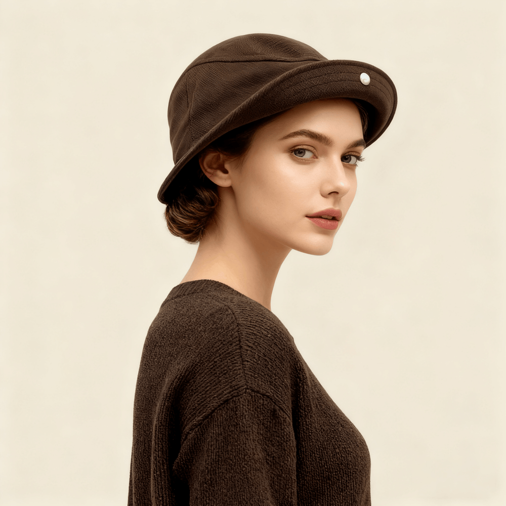 Cappello da pescatore invernale marrone con tesa ribaltabile Keep Warm - image 1