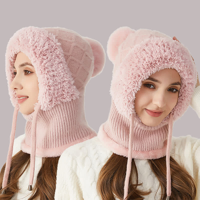 Berretto caldo in maglia 3 in 1 per esterni con sciarpa e mascherina - image 12