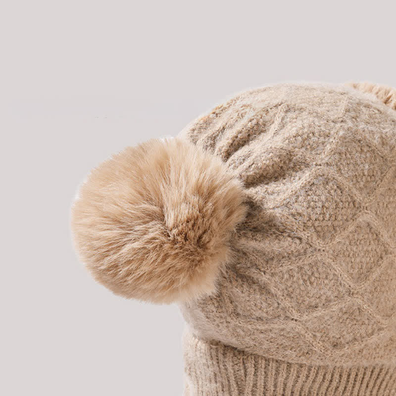 Berretto caldo in maglia 3 in 1 per esterni con sciarpa e mascherina - image 5