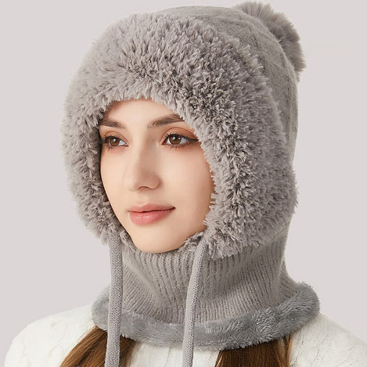 Berretto caldo in maglia 3 in 1 per esterni con sciarpa e mascherina - Grigio - Regolabile (22"-23 1/4") - image 13