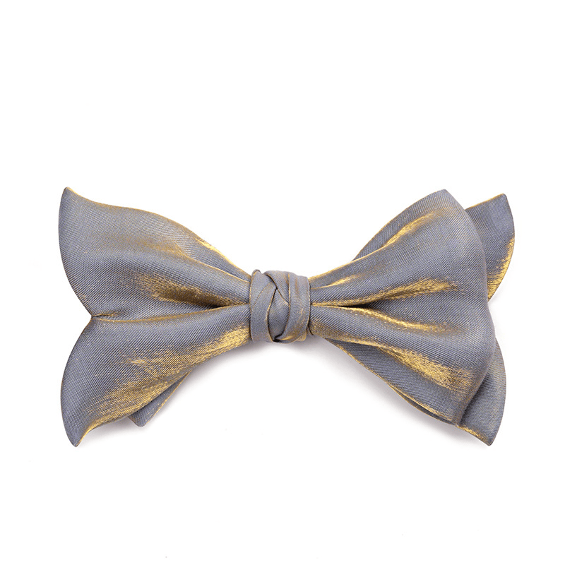 Papillon da uomo a coda di pesce in tinta unita - Stile n. 1 - Grigio - image 3