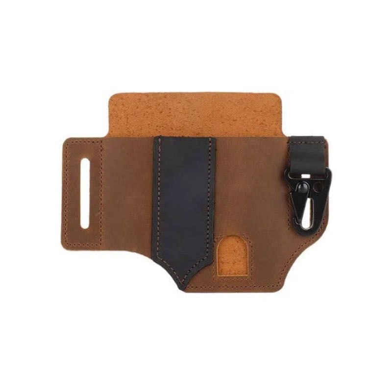 Portafoglio tattico da sopravvivenza in pelle con cintura - Cachi - image 9