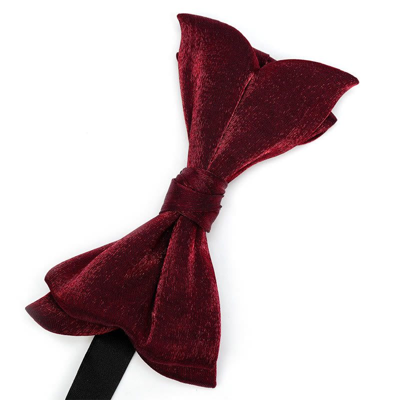 2 pezzi papillon da taschino tinta unita da uomo - image 2