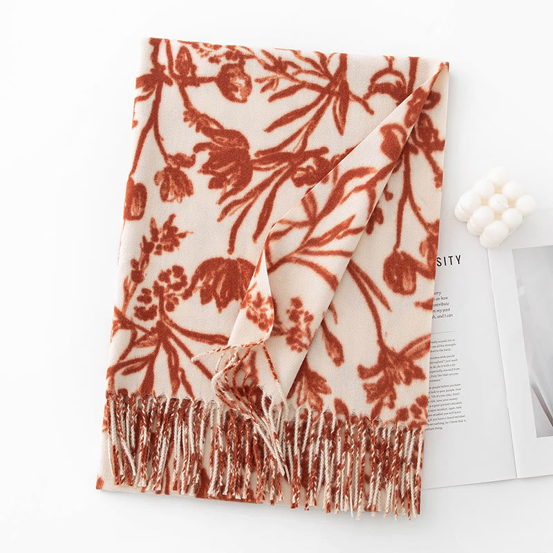 Sciarpa invernale calda con stampa floreale da donna - Stile n. 1 - image 2