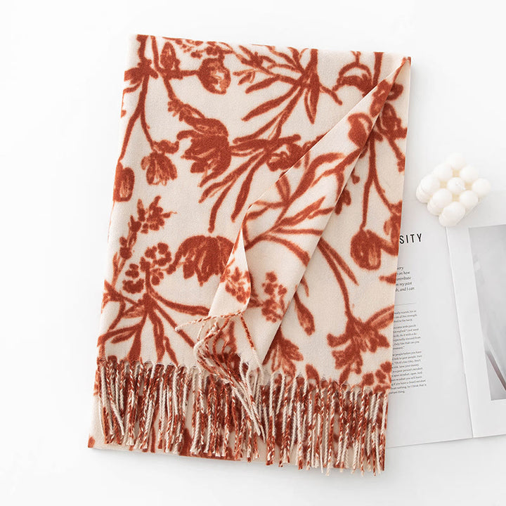 Sciarpa invernale calda con stampa floreale da donna - Stile n. 1 - image 2