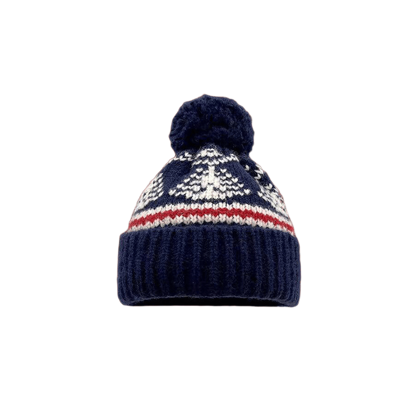 Cappello invernale lavorato a maglia da donna in stile Fair Island - Blu navy - M (22"-22 7/8") - image 1