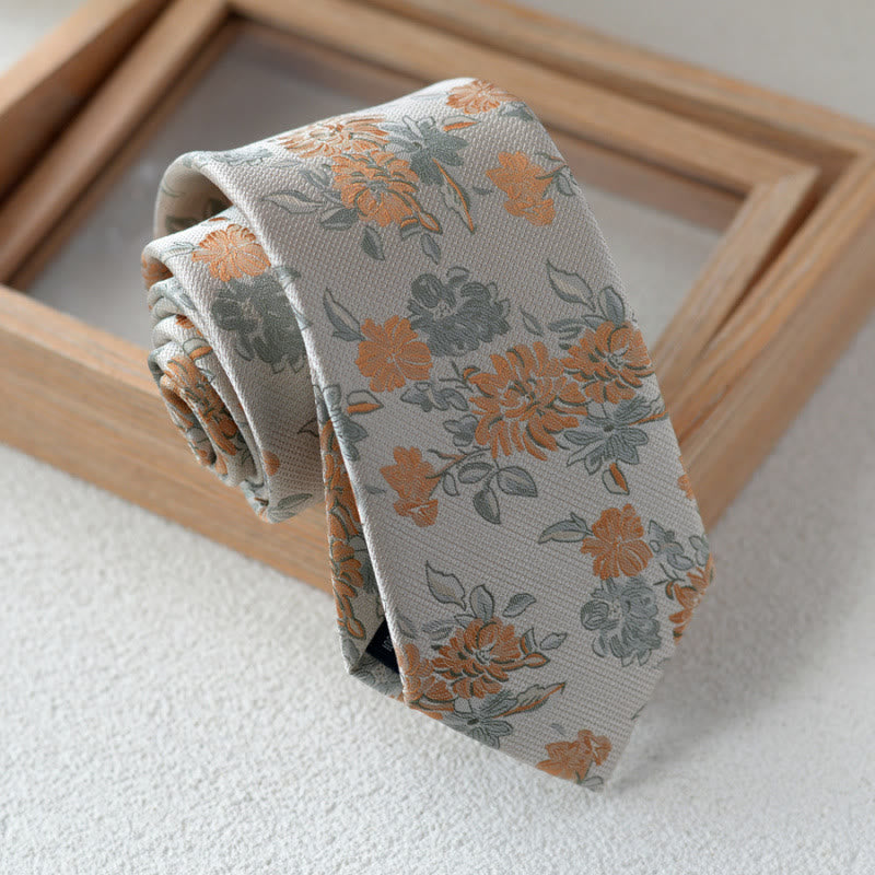 Confezione regalo da 5 papillon beige con motivo floreale da uomo - image 3