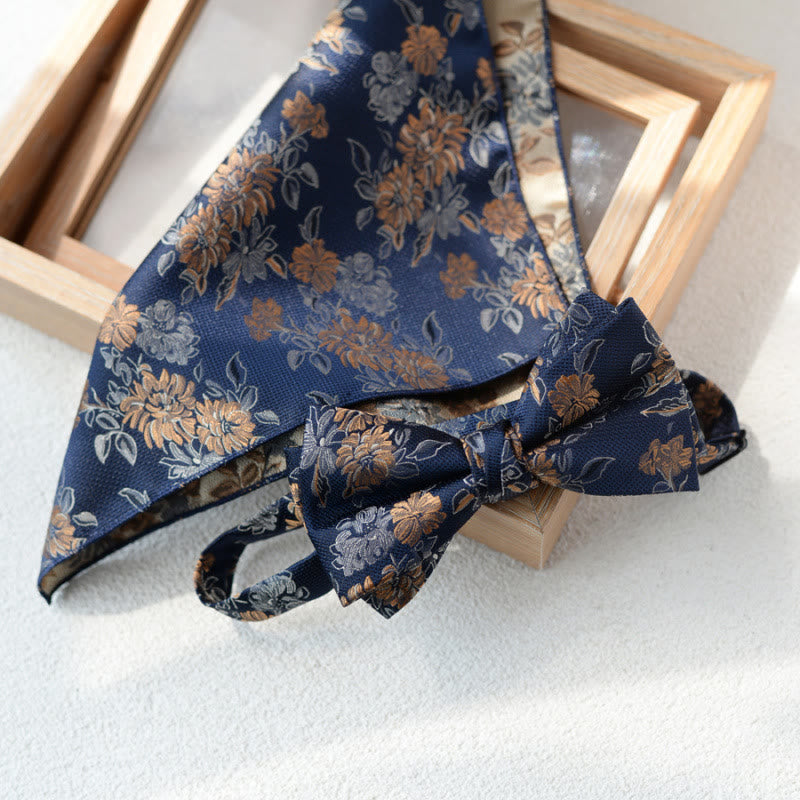 Confezione regalo da 5 papillon da uomo con motivo floreale blu - image 2