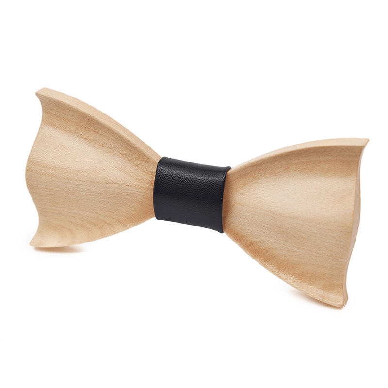 Papillon unisex creativo in legno 3D di colore chiaro - Stile n. 2 - image 1