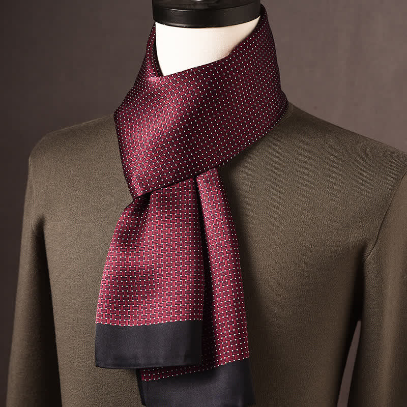 Sciarpa lunga in pura seta da uomo in stile etnico retrò - Stile n. 23 - image 22