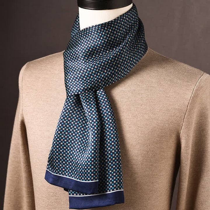 Sciarpa lunga in pura seta da uomo in stile etnico retrò - Stile n. 4 - image 3