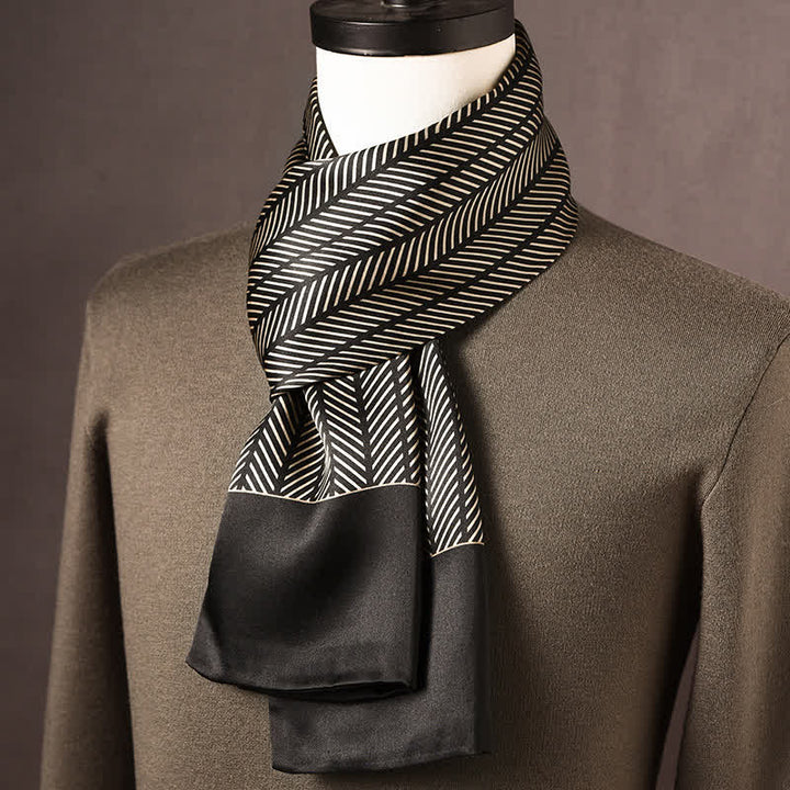 Sciarpa lunga in pura seta da uomo in stile etnico retrò - Stile n. 5 - image 4