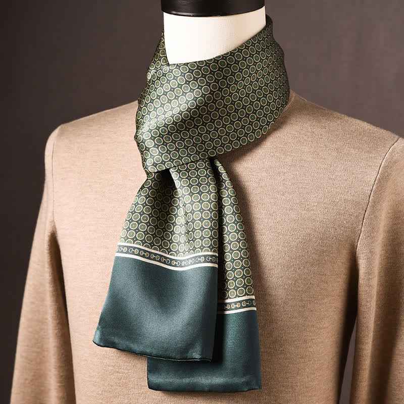 Sciarpa lunga in pura seta da uomo in stile etnico retrò - Stile n. 12 - image 11