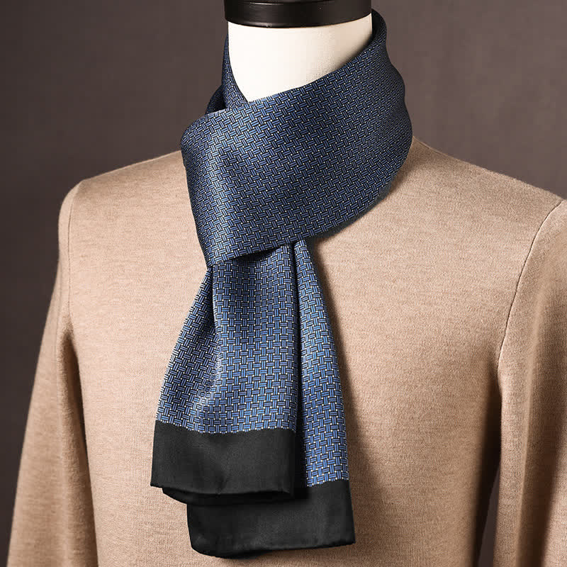 Sciarpa lunga in pura seta da uomo in stile etnico retrò - Stile n. 3 - image 2