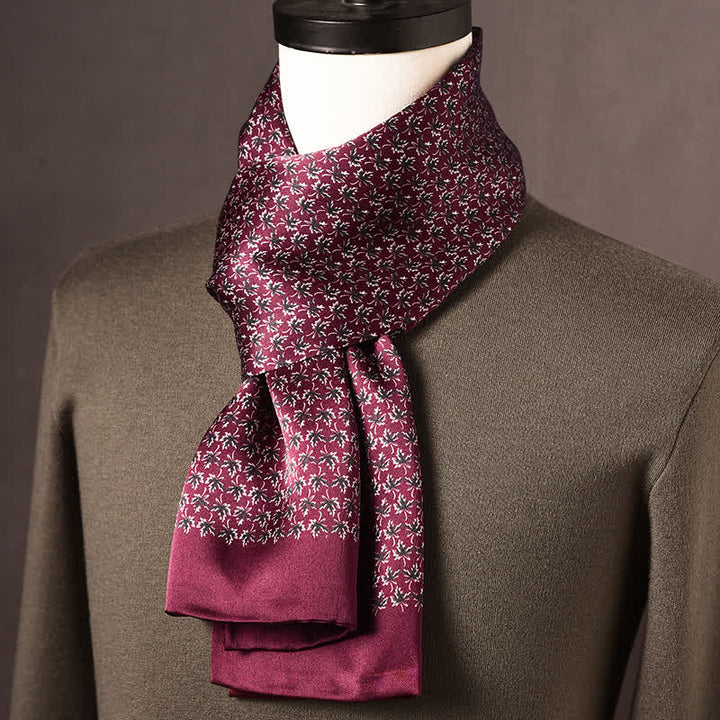 Sciarpa lunga in pura seta da uomo in stile etnico retrò - Stile n. 9 - image 8