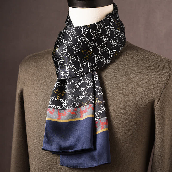 Sciarpa lunga in pura seta da uomo in stile etnico retrò - Stile n. 8 - image 7