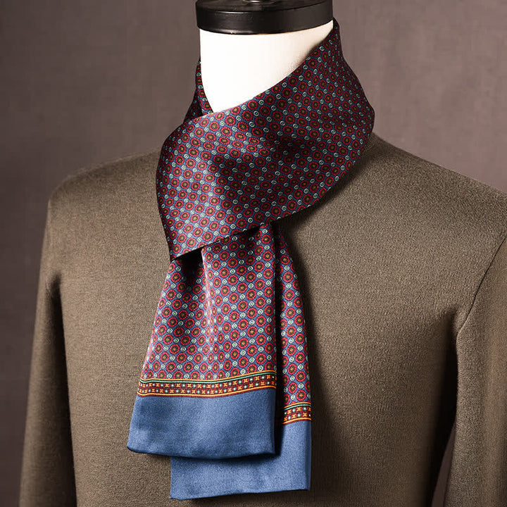 Sciarpa lunga in pura seta da uomo in stile etnico retrò - Stile n. 2 - image 1