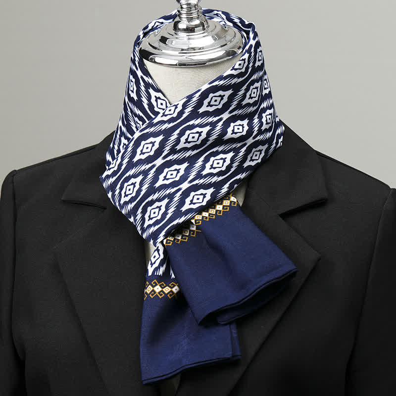 Sciarpa lunga elegante da uomo con motivo geometrico - Stile n. 4 - image 3