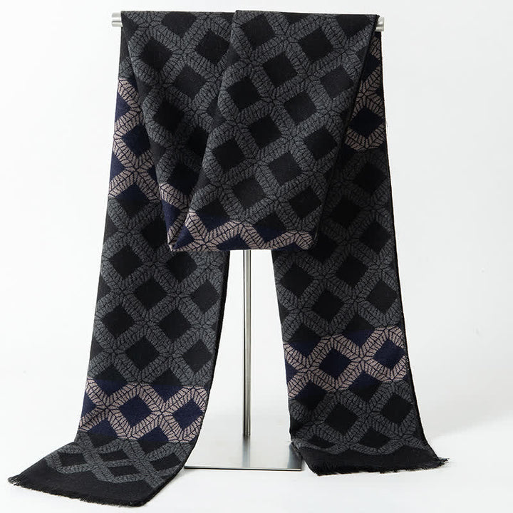 Sciarpa lunga calda da uomo con motivo a quadri in stile britannico - Stile n. 3 - image 4