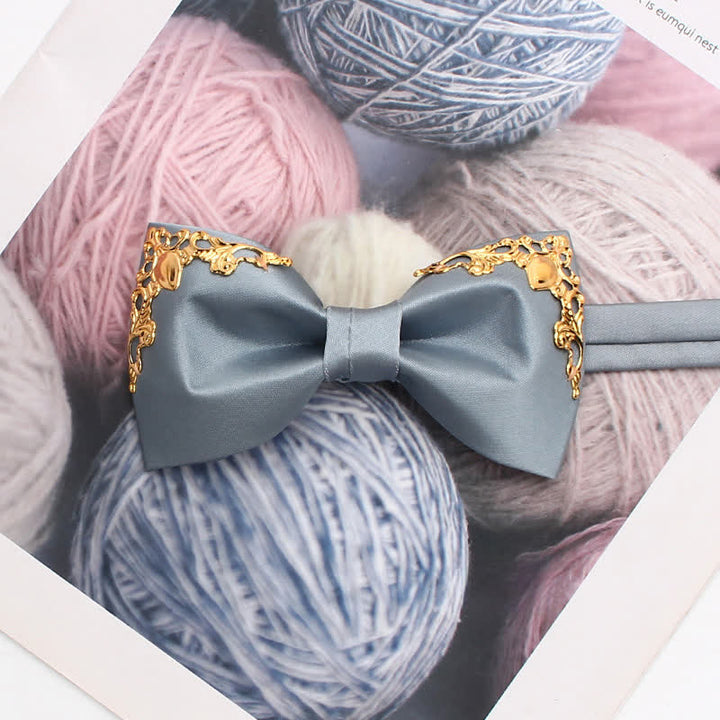 Elegante papillon da sposa con dettagli dorati - Grigio - image 6
