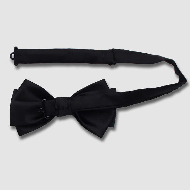 Elegante papillon nero a doppio strato con accenti metallici - image 3
