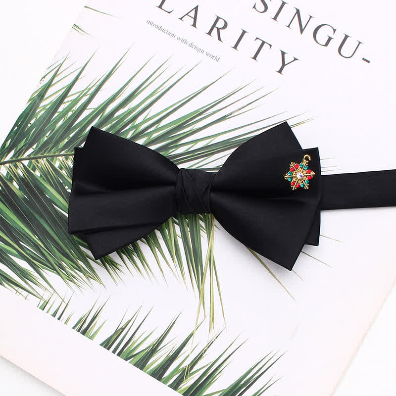 Elegante papillon nero a doppio strato con accenti metallici - Stile n. 9 - image 12