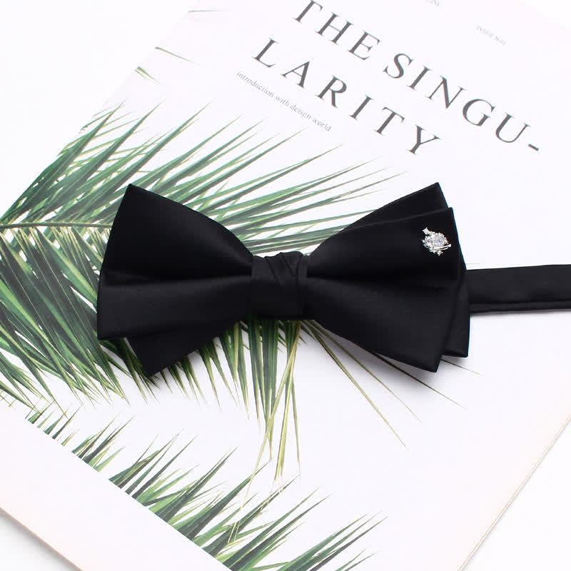 Elegante papillon nero a doppio strato con accenti metallici - Stile n. 8 - image 11