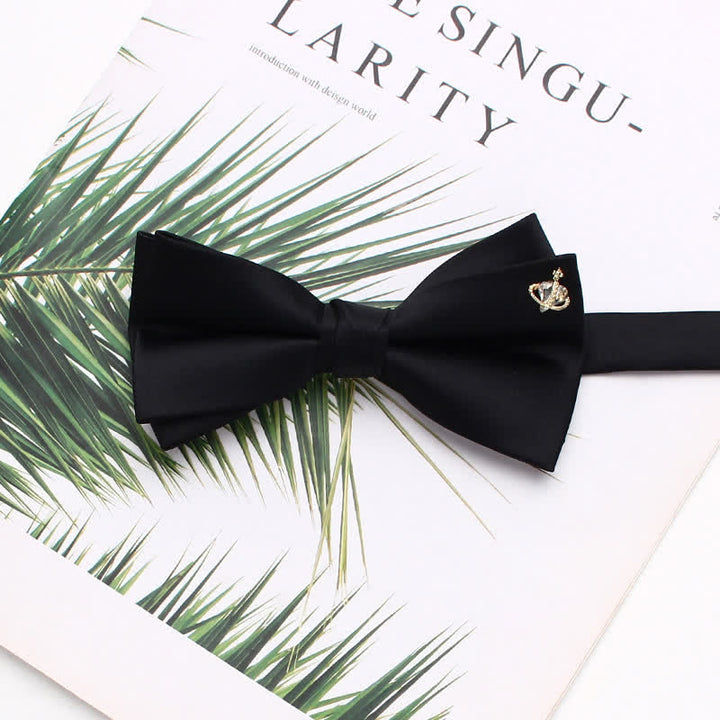 Elegante papillon nero a doppio strato con accenti metallici - Stile n. 4 - image 7