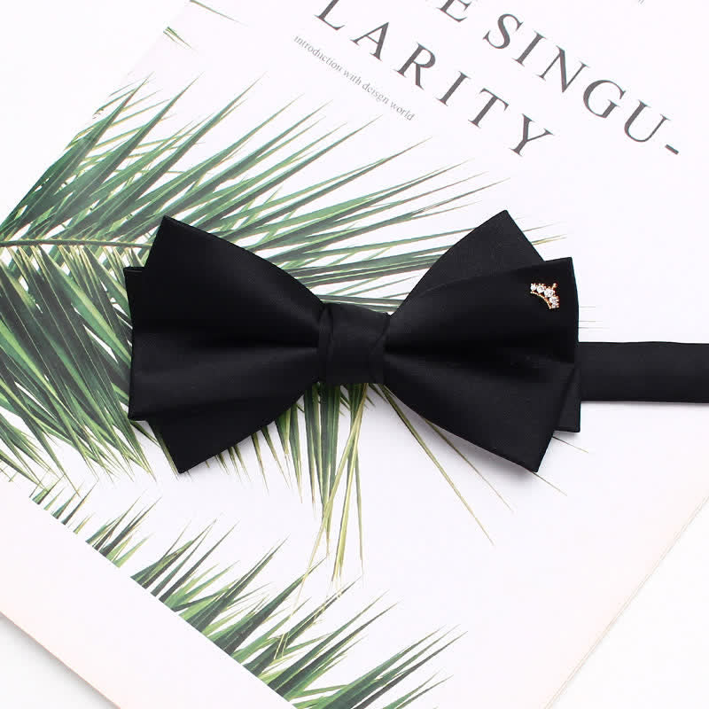 Elegante papillon nero a doppio strato con accenti metallici - Stile n. 7 - image 10