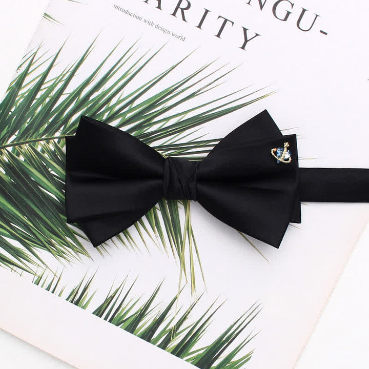 Elegante papillon nero a doppio strato con accenti metallici - Stile n. 1 - image 1