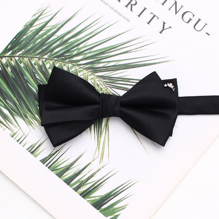 Elegante papillon nero a doppio strato con accenti metallici - Stile n. 6 - image 9