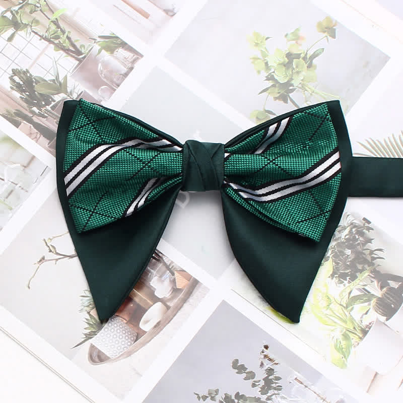 Papillon oversize a punta a doppio strato, a righe e a quadri formali - Stile n. 18 - image 23