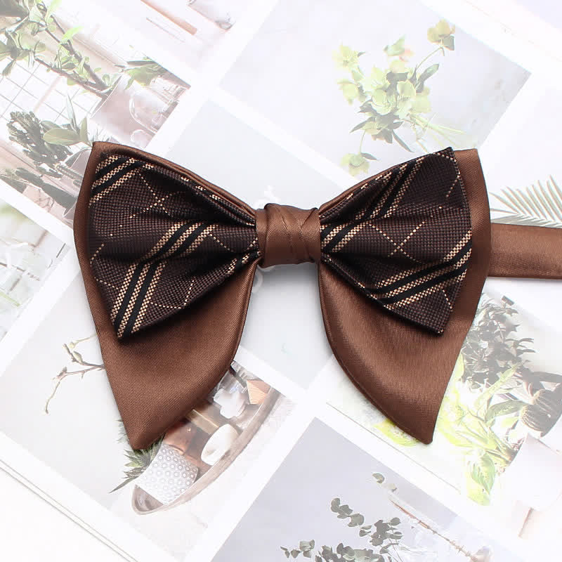 Papillon oversize a punta a doppio strato, a righe e a quadri formali - Stile n. 19 - image 24