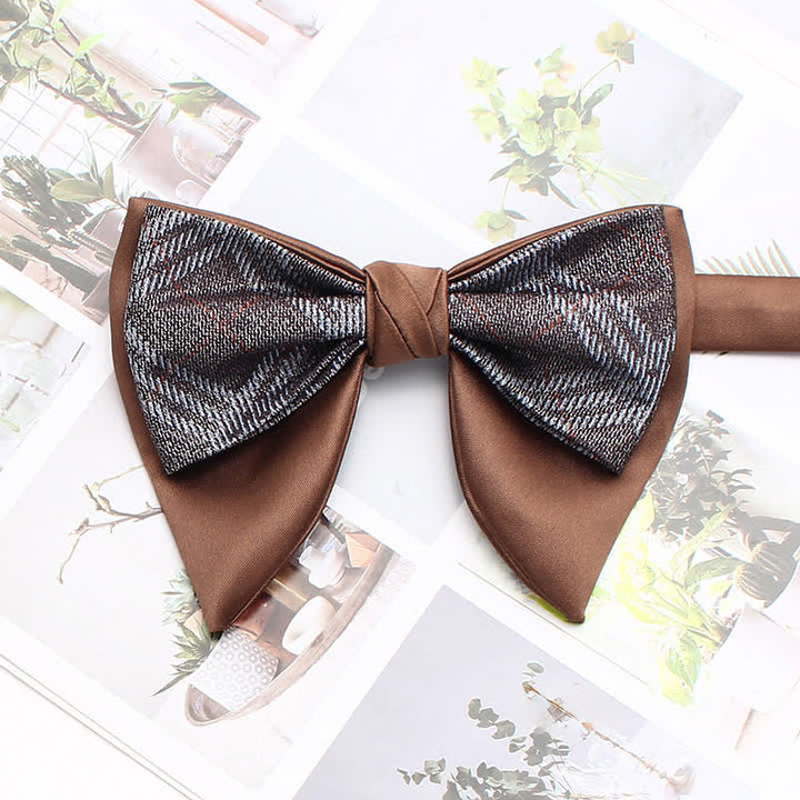 Papillon oversize a punta a doppio strato, a righe e a quadri formali - Stile n. 13 - image 18