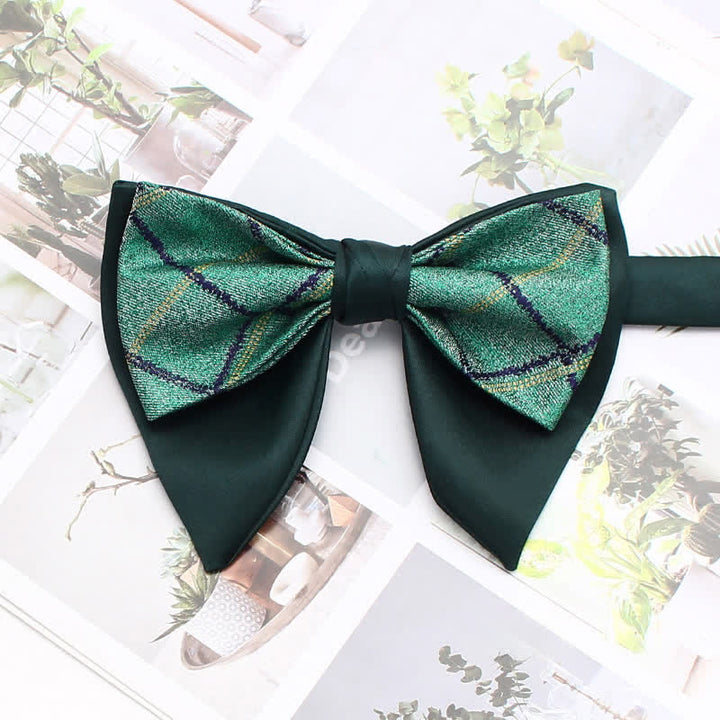 Papillon oversize a punta a doppio strato, a righe e a quadri formali - Stile n. 6 - image 11