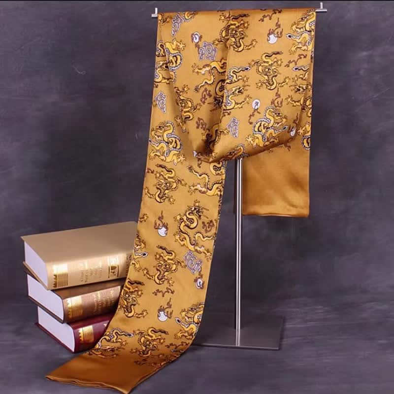 Sciarpa lunga in pura seta da uomo, con motivo formale, bifacciale - Stile n. 8 - image 7