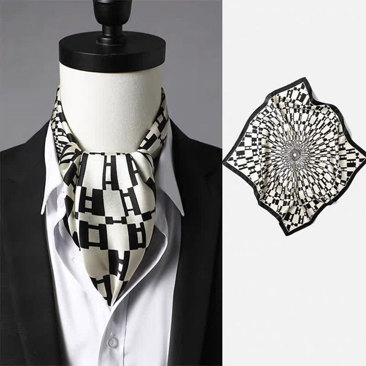 Sciarpa quadrata da uomo con motivo geometrico Paisley vintage - Stile n. 4 - image 3