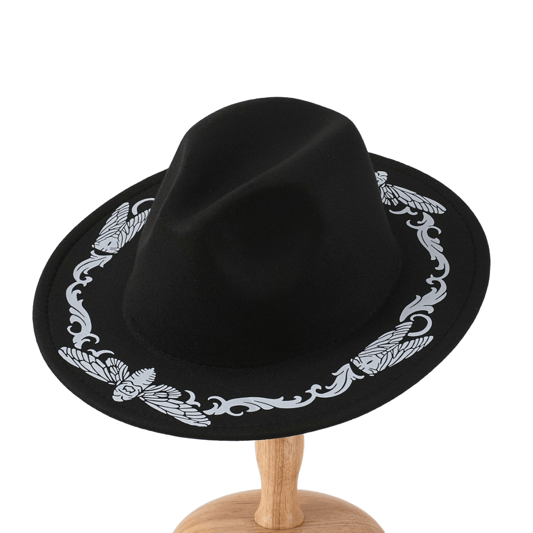 Cappello da cowboy nero con motivo a farfalla e cicala da uomo - image 3