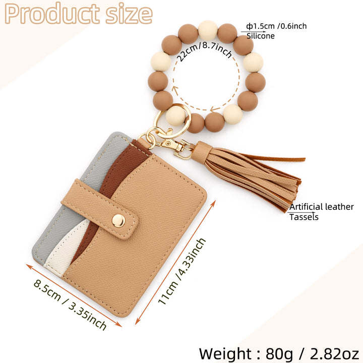 Portafoglio con ciondolo a nappa con bracciale multicolore alla moda - image 9