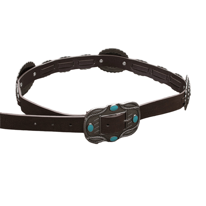 Cintura da donna con fibbia turchese con motivo argentato - image 7