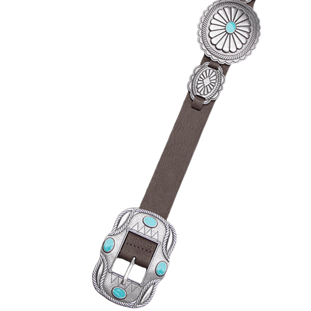 Cintura da donna con fibbia turchese con motivo argentato - image 6