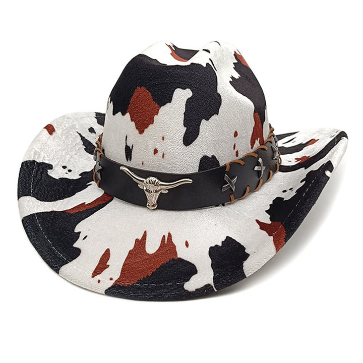 Cappello da cowboy da uomo con cintura in argento e motivo a mucca con lunghe corna di toro - Stile n. 2 - M (22"-22 7/8") - image 5
