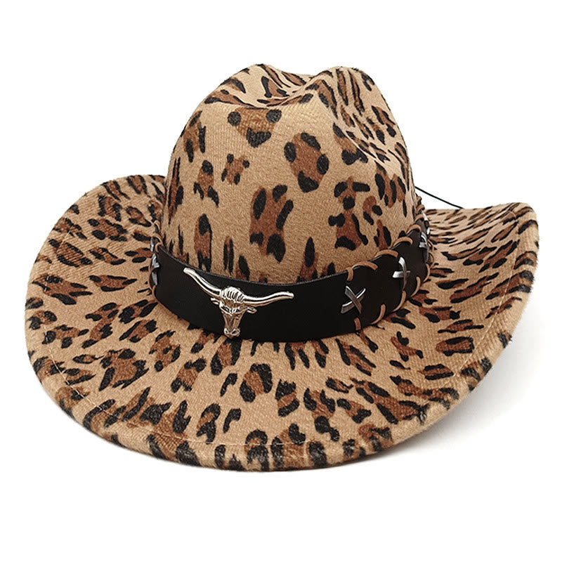 Cappello da cowboy da uomo con cintura in argento e motivo a mucca con lunghe corna di toro - Stile n. 3 - M (22"-22 7/8") - image 6