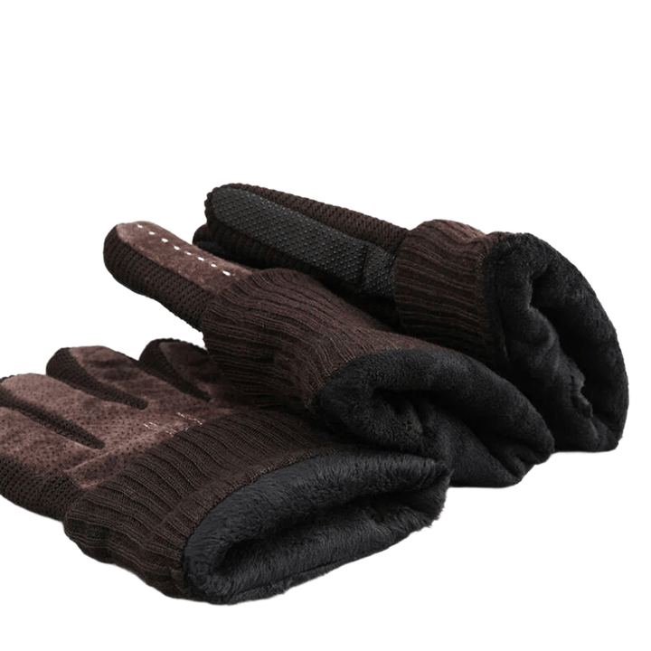 Guanti caldi in pile invernali regolabili da uomo per esterni - image 4