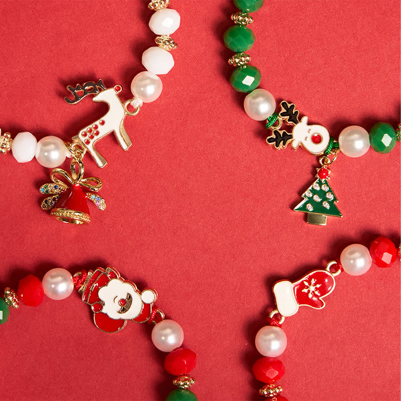 Braccialetto colorato a forma di Babbo Natale e alce, 4 pezzi - image 2
