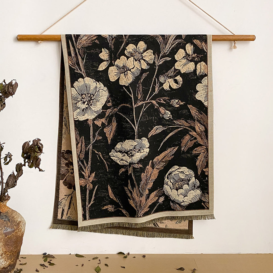 Sciarpa scialle con frange e stampa floreale da donna - Stile n. 2 - image 2